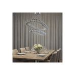 TREND 80x65 ELİPS GÜMÜŞ 2 KATLI YEMEK MASASI KRİSTAL AVİZE