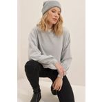 Trend Alaçatı Stili ALC-669-001 Gri Kadın Sweatshirt
