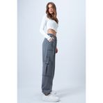 Trend Alaçatı Stili Antrasit Kargo Cepli Dikiş Detaylı Pamuklu Jogger Pantolon ALC-X14659