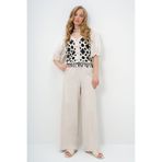 Trend Alaçatı Stili Bej Çift Cepli Gabardin Palazzo Pantolon ALC-X13983