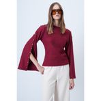 Trend Alaçatı Stili Bordo Yeni Sezon Özel Tasarım Bluz ALC-X14644
