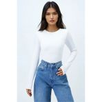 Trend Alaçatı Stili Kadın Beyaz Çizgili Bisiklet Yaka Tulumlu Alttan Çıtçıtlı Bluz Alc-X14388