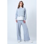 Trend Alaçatı Stili Kadın Grimelanj Özel Dikiş Detaylı Sweatshirt Ve Rahat Kesim Nervürlü Pantolon Takım ALC-X14608