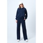 Trend Alaçatı Stili Kadın Lacivert Kanguru Cepli Crop Sweatshirt Ve Çimalı Rahat Kesim Pantolon Takım ALC-X14609