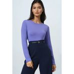 Trend Alaçatı Stili Kadın Lila Bisiklet Yaka Tulumlu Alttan Çıtçıtlı Bluz ALC-X14388