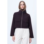 Trend Alaçatı Stili Kadın Mor Dik Yaka Çift Cepli Reglan Kol Ceket ALC-X14409