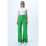 Trend Alaçatı Stili Kadın Yeşil 5 Cepli Gabardin Palazzo Pantolon ALC-X14303