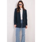Trend Alaçatı Stili Lacivert Oversize Blazer Ceket ALC-X14776