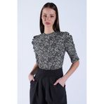 Trend Alaçatı Stili Siyah Dik Yaka Gizli Fermuarlı Kolsuz Örme Bluz ALC-X15104