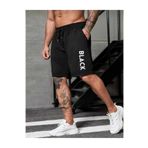 TREND ALİSSE Erkek Black Baskılı Bermuda Yazlık Tatil Rahat Giyim Siyah Spor Erkek Şortu