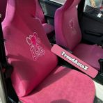 Trend Autox Pembe Barbie Servis Kılıfı & Koltuk Kılıfı Pamuk Penye Universal Set