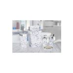Trend Banyo Mutfak 5 Parça 5 Parça Mat Kare Mermer Desen Banyo Seti Akrilik Beyaz