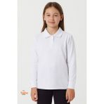 Trend Bebe Butik Beyaz Uzun Kollu Polo Yaka Okul Tişörtü – Kız Çocuk Polo Yaka Uzun Kollu Sweatshirt - 13 Yaş