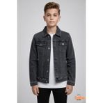 Trend Bebe Butik Erkek Çocuk Kot Ceket Jean Mont Rahat Kalıp 9-15 Yaş Günlük Okul Ceketi Mevsimlik Denim Ceket - 12 Yaş - Gri