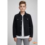 Trend Bebe Butik Erkek Çocuk Kot Ceket Jean Mont Rahat Kalıp 9-15 Yaş Günlük Okul Ceketi Mevsimlik Denim Ceket - 9 Yaş - Siyah