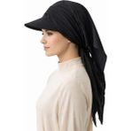 Trend Bebe Butik Kadın Tesettür Şapka Bağlamalı Bandanalı Şapka Arkadan Bağlamalı Rahat Model - Standart - Siyah