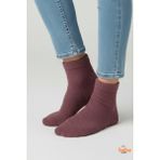 Trend Bebe Butik Kadın Yün Çorap Kışlık Kalın Sıcak Tutucu, Elit Yumuşak Dokulu, Ev ve Günlük Giyim Çorabı - 36 - 40 - Bordo