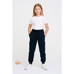 Trend Bebe Butik Kız Çocuk Lacivert Kargo Cep Jogger Eşofman Altı 9-16 Yaş | Rahat Günlük Spor Pantolon
