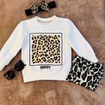 Trend Çocuk Dünyası Kız Çocuk Leopar Desenli Etekli Takım 3-7 Yaş - Beyaz - Leopar - 3 Yaş