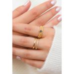 Trend Collection Altın Renk Ince Taşlı Ayarlanabilir Yüzük Seti – Günlük & Şık