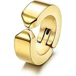 Trend Collection Gold Deliksiz Kulaklara Küpe Sıkıştırmalı Kıstırmalı Unisex Paslanmaz Çelik Küpe - Altın