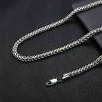Trend Collection Tilki Kuyruğu Çelik Erkek Kolye 316 L Çelik Erkek Zincir Kolye - Gümüş