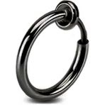 Trend Collection Unisex Siyah Çelik Deliksiz Sıkıştırmalı Piercing Tragus Küpe