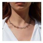 Trend Düğme Modeli Zirkon Taşlı Gümüş Kolye