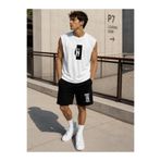 TREND EMMODA Erkek Believe In Yourself Yazılı Sıfır Kol Yuvarlak Bisiklet Yaka Beyaz Tişört / Tshirt