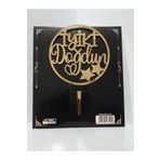 TREND Gold Renk İyiki Doğdun Yazısı Pleksi, Pasta Üzeri/Üstü Süs 8×12 cm