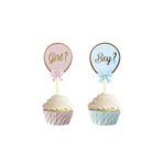 Trend Hediye Sepeti 10'lu Cinsiyet Belirleme Temalı Parti Kürdanı , Cupcake Kürdanı