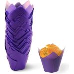 Trend Hediye Sepeti 200'lü Klasik Lale Kapsül Mor Muffin Kek Kalıbı