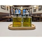 Trend Home Life Sofranız Için Ahşap Stantlı 2 Li 200 ml Cam Yağdanlık Sirkelik Zeytinyağı, Sıvı Yağlık, Sosluk Şişe