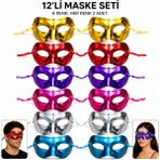 Trend Kapında Metalik Venedik Toptan Parti Maskesi Seti – 6 Renk Karışık