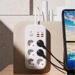 Trend Kapında Termal Akım Korumalı 6’lü Priz 4x USB 2x Type-C Çıkışlı Grup Priz Çoğaltıcı (3500W) Siyah - Belirtilmemiş