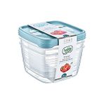 Trend Kare Saklama Kabı Seti 3 x 4 L - Şeffaf - 4 lt