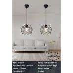 Trend Kitchen 2 Adet Koza Glass One Mutfak, Antre, Koridor Salon, Oturma Odası, Hol Sarkıt Aydınlatma Avize