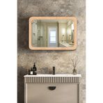 Trend Kitchen Belvano Modern Ahşap Çerçeveli Antre, Hol Koridor Salon Banyo Duvar Ve Makyaj Aynası (53x35)