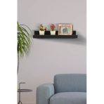 Trend Kitchen Lavento Siyah Ahşap Dekoratif Çerçeve Ve Aksesuar Rafı (50 cm )