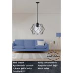 Trend Kitchen Trend Siyah Jaka Lüx Salon, Mutfak, Yatak Odası, Koridor Ve Oturma Odası Sarkıt Avize Aydınlatma
