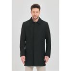 Trend Kombin Erkek Siyah Klasik Yaka Standart Fit Trençkot - 3XL