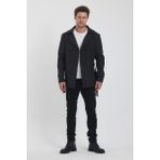 Trend Kombin Erkek Siyah Kruvaze Yaka Kemer Detaylı Slim Fit Trençkot - XL
