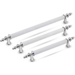 Trend Kulp Trend Krom - Beyaz Retro Dolap Çekmece Mobilya Kulpları - 160 mm