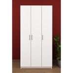 Trend Lüks 3 Kapaklı Portmanto Askılı VESTIYER%100 Mdf Ayakkabılık Dolabı V-07 Beyaz 90X180X3