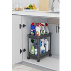 Trend Maison 2 Katlı Tekerlekli Düzenleyici Raf , Banyo Dolabı, Mutfak Tezgah Ve Evye Altı, Deterjanlık Siyah