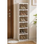 Trend Maison 6 Katlı Katlanabilir Ayakkabılık Plastik Ayakkabı Düzenleyici Organizer Beyaz