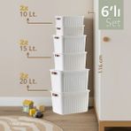 Trend Maison Oyuncak Dolabı Kapaklı Saklama Kutusu, Çok Amaçlı Düzenleyici, Banyo Mutfak Organizer 6'lı - Beyaz