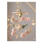 TREND METFİQ DECORATİON MÜZİKSİZ El Yapımı Keçe Bebek Dönencesi - Ahşap Beşik Süsü ve Uyku Arkadaşı DOĞUM HEDİYESİ ANNE YANI