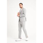 Trend Moda Dünyası Erkek Takım Elbise Slim Fit Ipli Model - Gri - 48 - 6 Drop