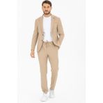 Trend Moda Dünyası SPOR ERKEK TAKIM ELBİSE SLIM FIT FULL LİKRALI ŞIK VE RAHAT ÖZEL GÜN KOMBİNİ - 50 - Bej - 6 Drop